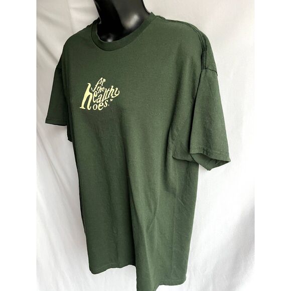For the Health H*es Olive Green 100% Cotton T Shirt XL Short Sleeve Fitness Gym - Picture 3 of 9